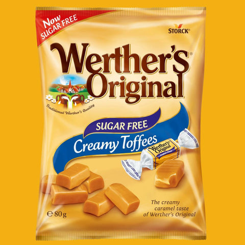 Werther's Sugar Free Creamy Toffees 80g - Short Dated